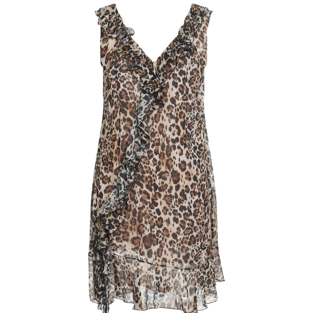 NWT $1350 bluemarine flirty animal print mini dress size 10